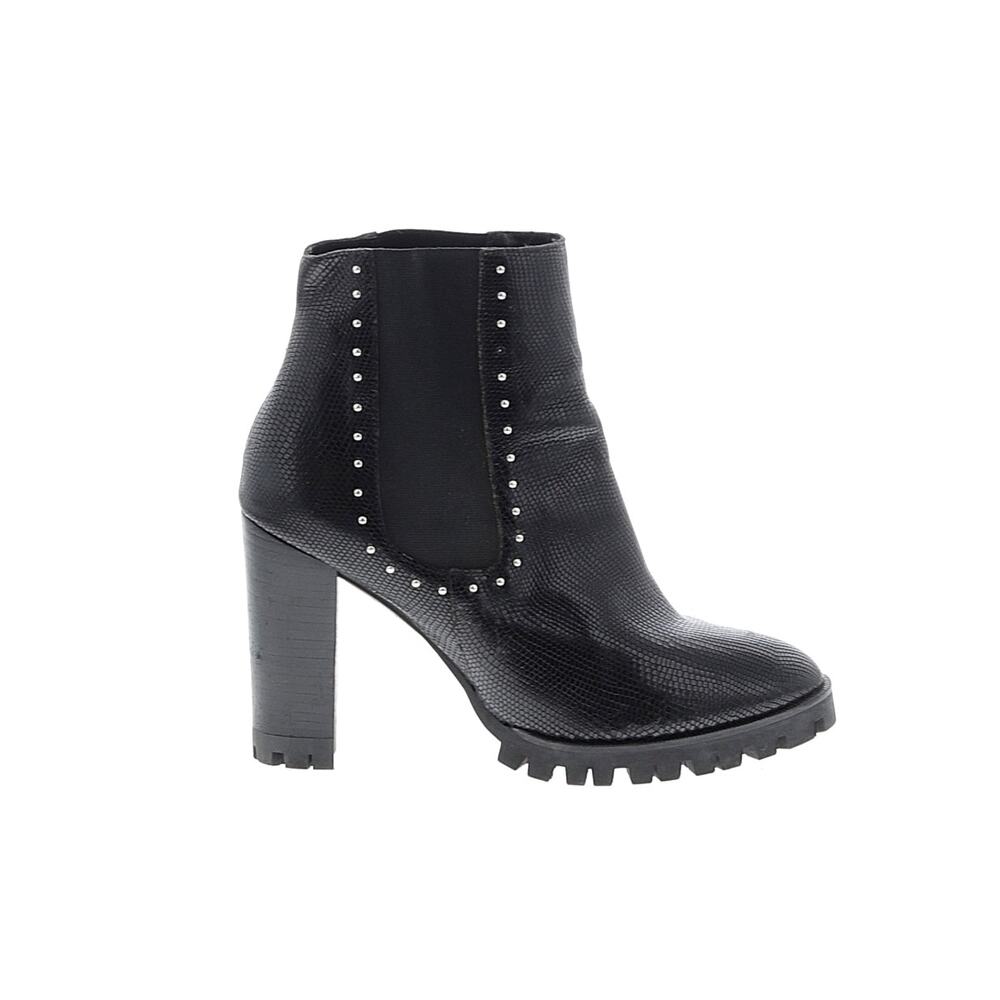 The Kooples Leather High-heeled Ankle Boots Black NEW